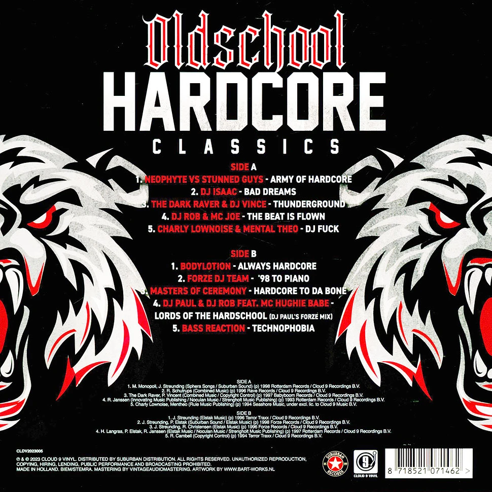 V.A. - Oldschool Hardcore Classics Limited Red Vinyl Edition
