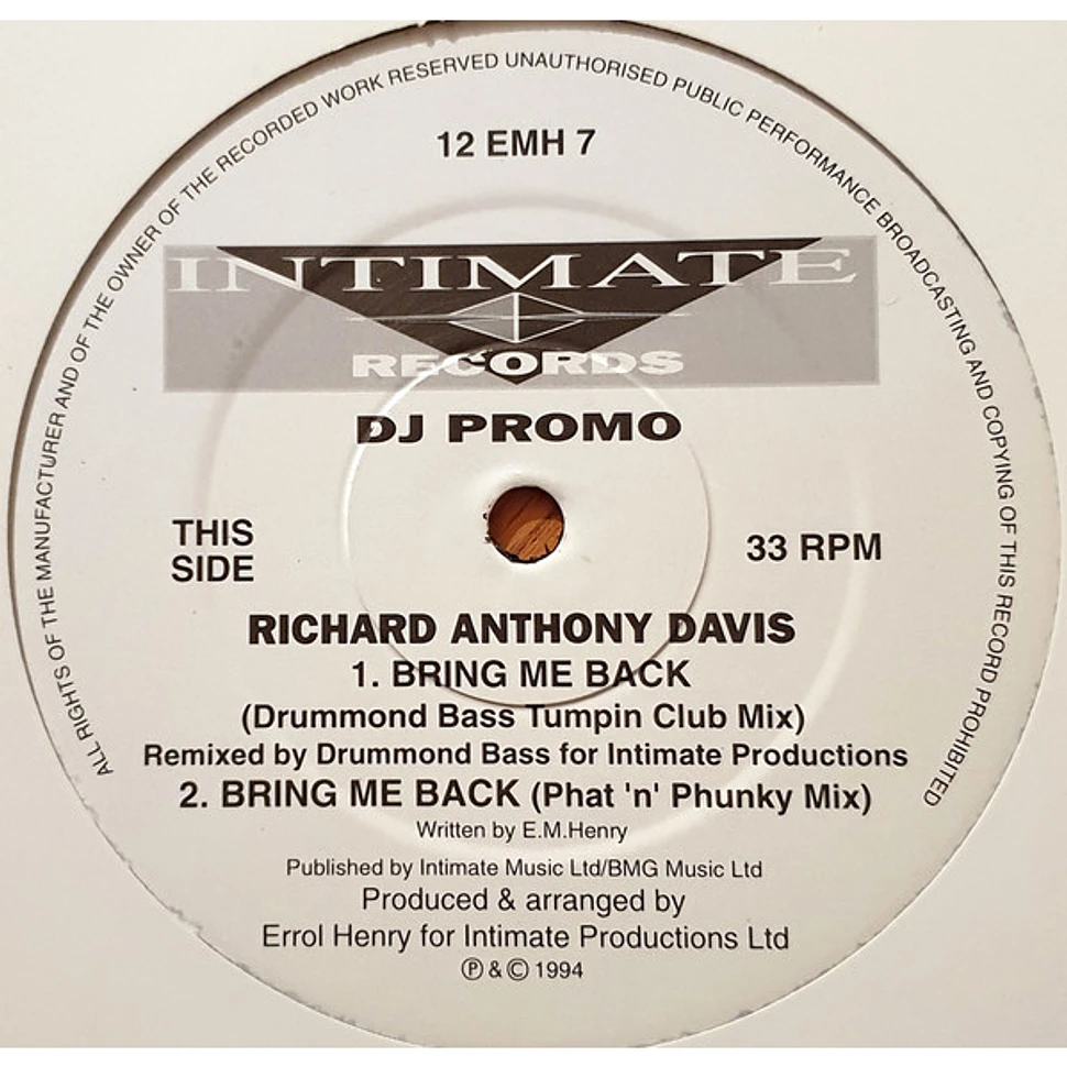 Richard Anthony Davis - Bring Me Back / Lovers For Life