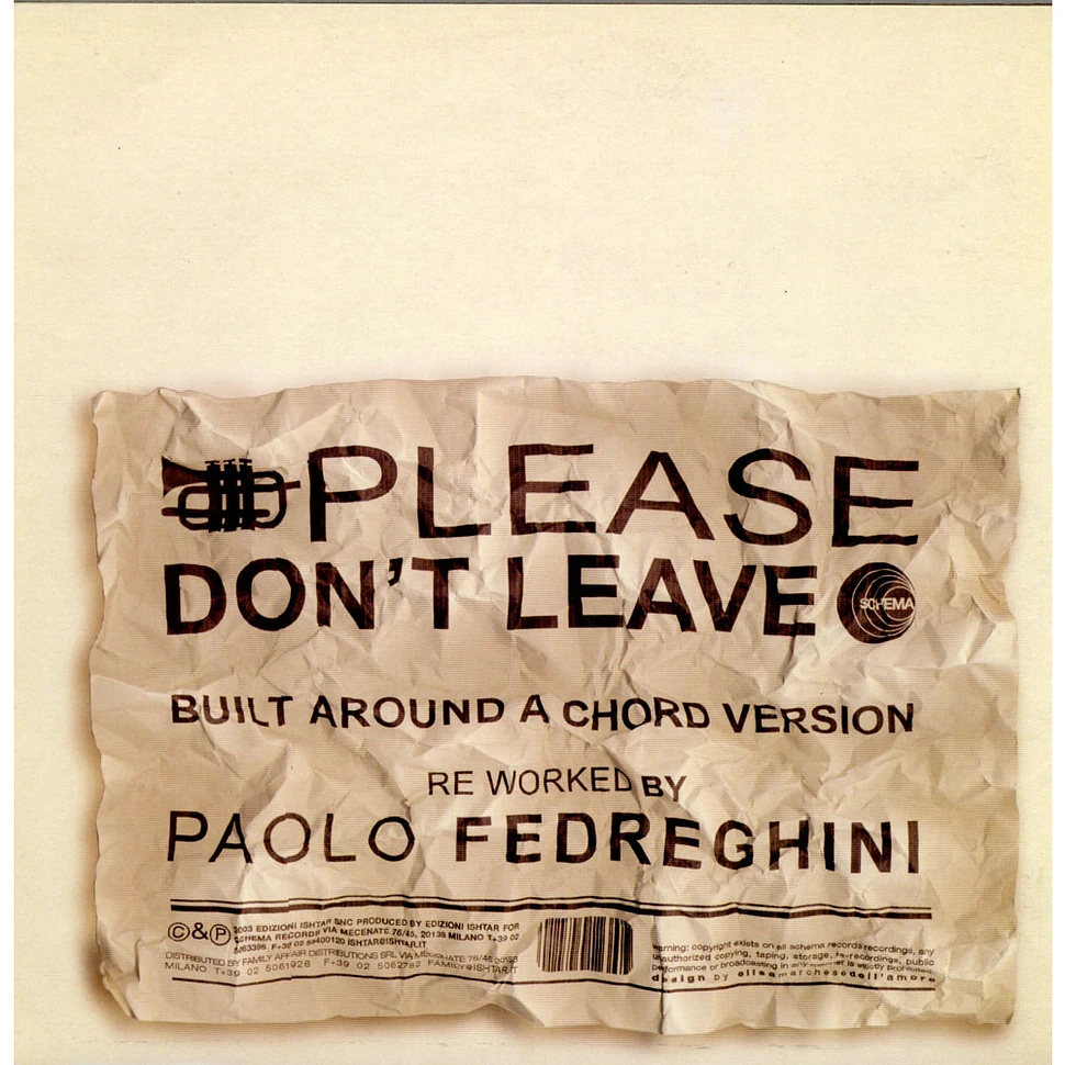 Paolo Fedreghini - Please Don't Leave