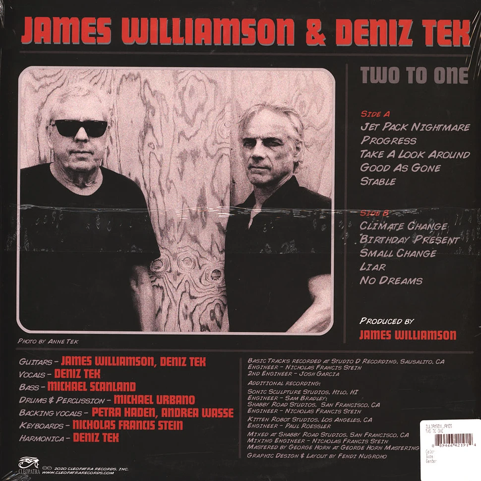 James Williamson & Deniz Tek - Two To One Red Vinyl Edition