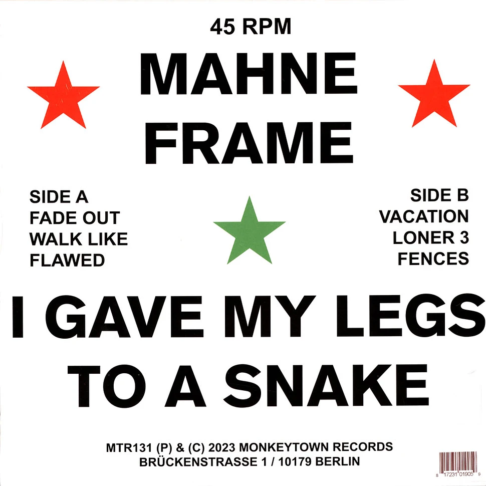 Mahne Frame - I Gave My Legs To A Snake