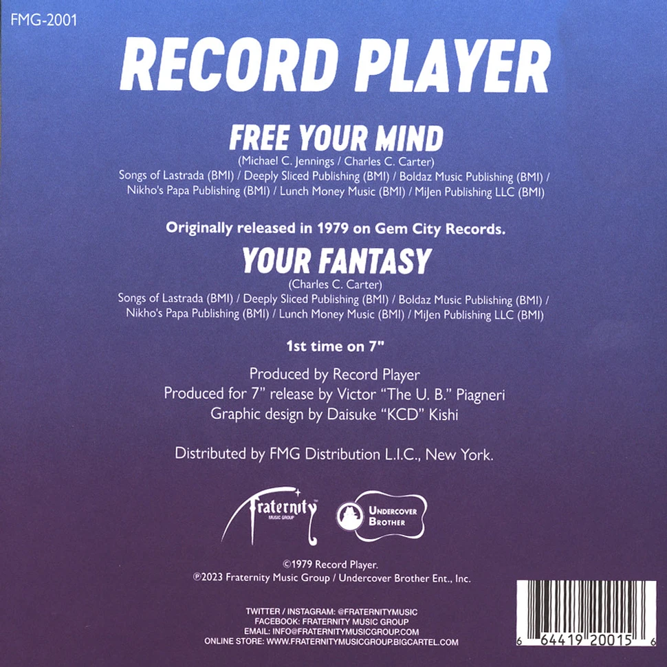 Record Player - Free Your Mind / Your Fantasy