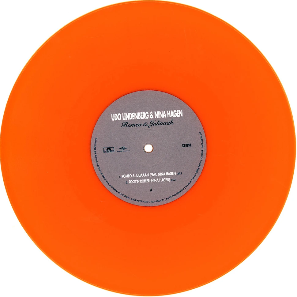 Udo Lindenberg - Romeo & Juliaaah Orange Vinyl Edition