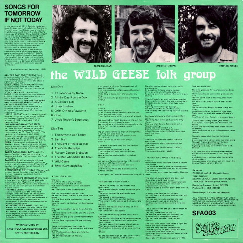 The Wild Geese Folk Group - Songs For Tomorrow If Not Today