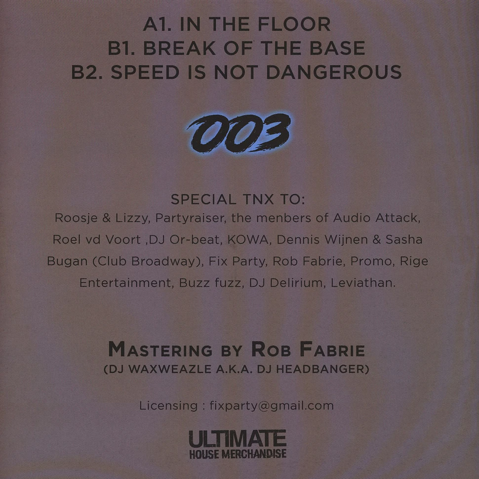 DJ Mastersound - Speed Is Not Dangerous