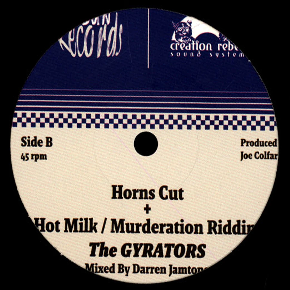 The Gyrators Ft Likkle Nate / Gyrators & Darren Jamtone - Murderer, Dub / Horns Cut, Hot Milk Murderation Riddim