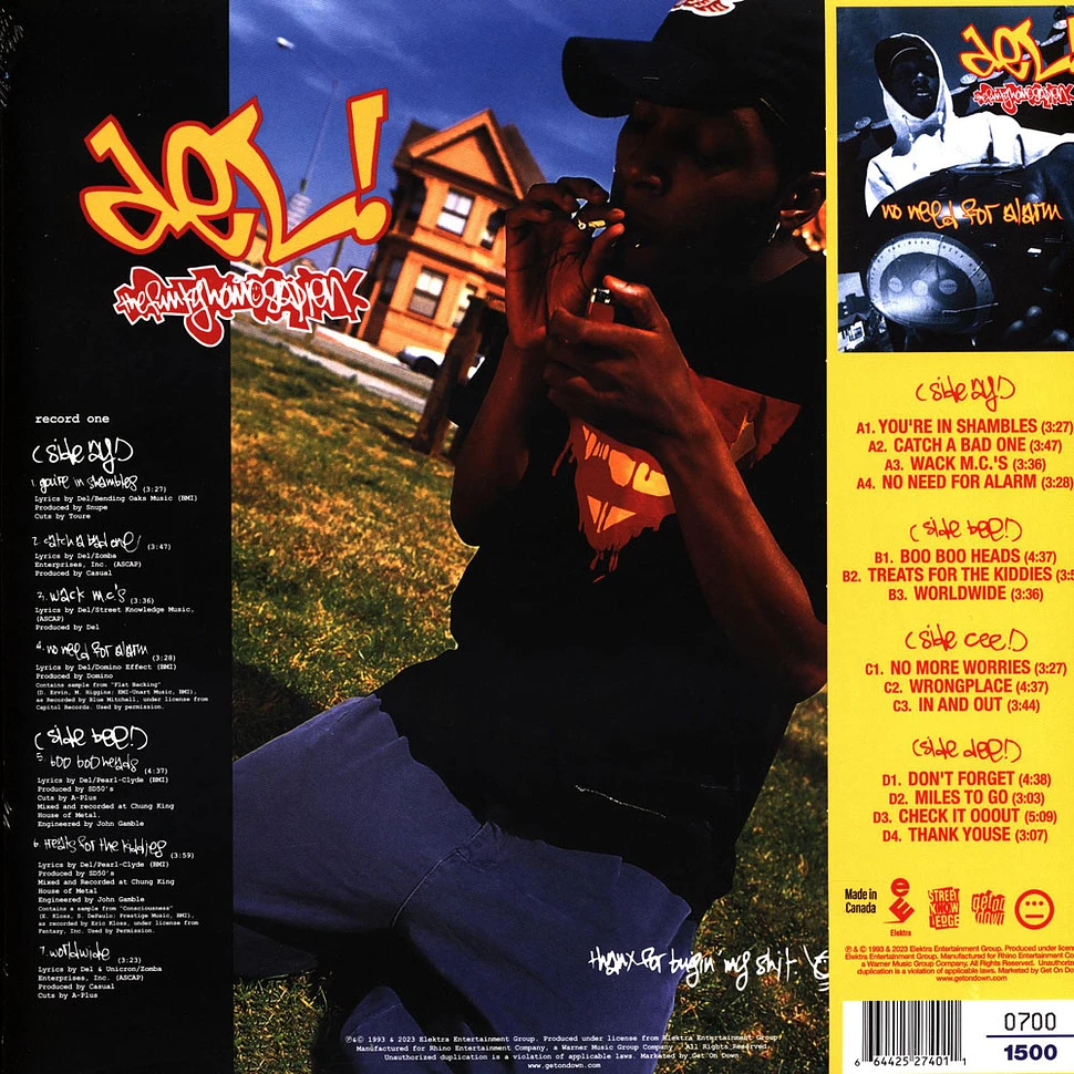 Del The Funky Homosapien - No Need For Alarm Yellow Highlighter & Tangerine Swirl Vinyl Edition