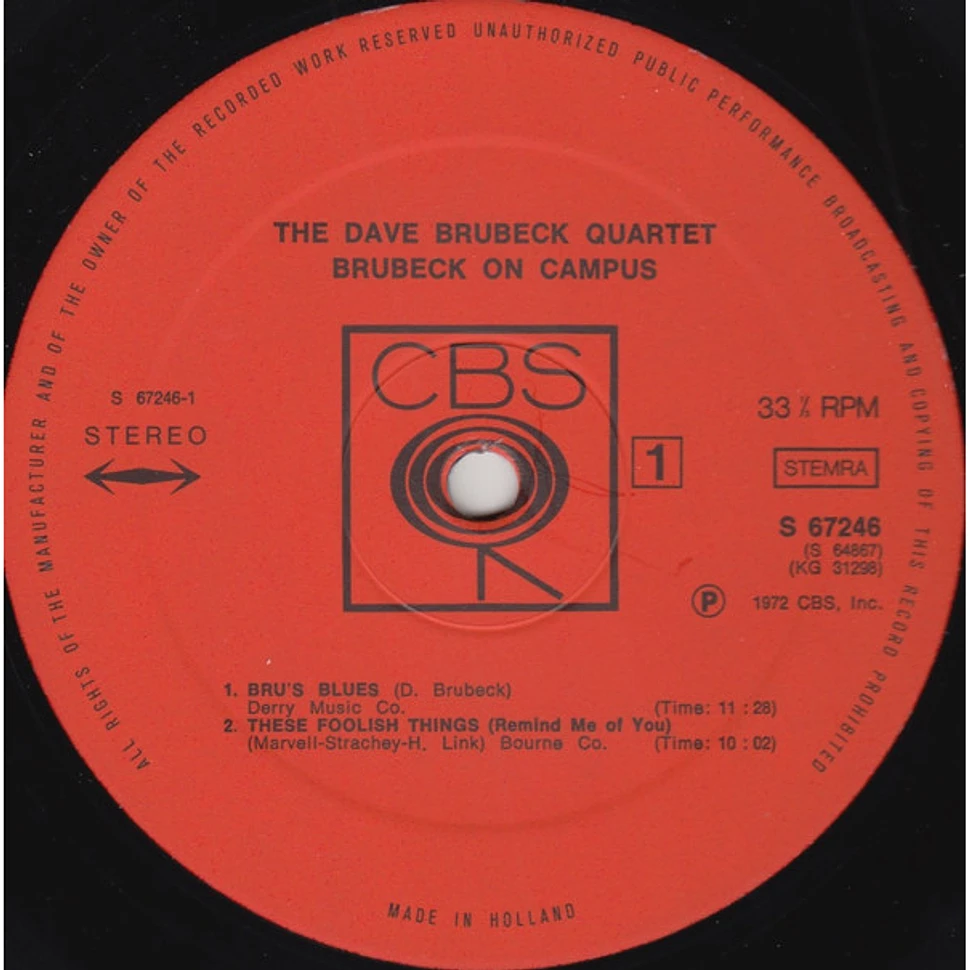 The Dave Brubeck Quartet - Brubeck On Campus