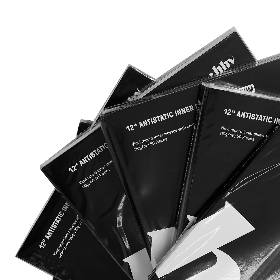 Vinyl Care Premium Inner Sleeves - 50x12" antistatic • 110g/m2 • corner cut • black