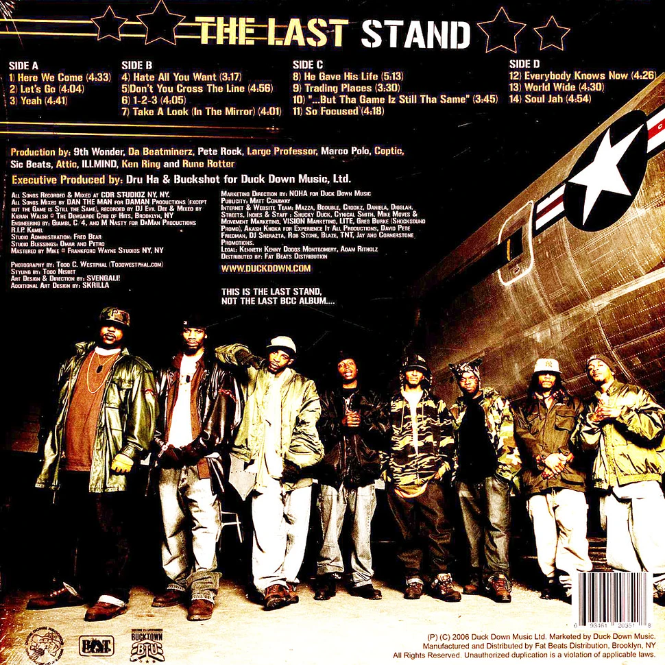 Boot Camp Clik - The Last Stand - Vinyl 2LP - 2024 - US - Reissue