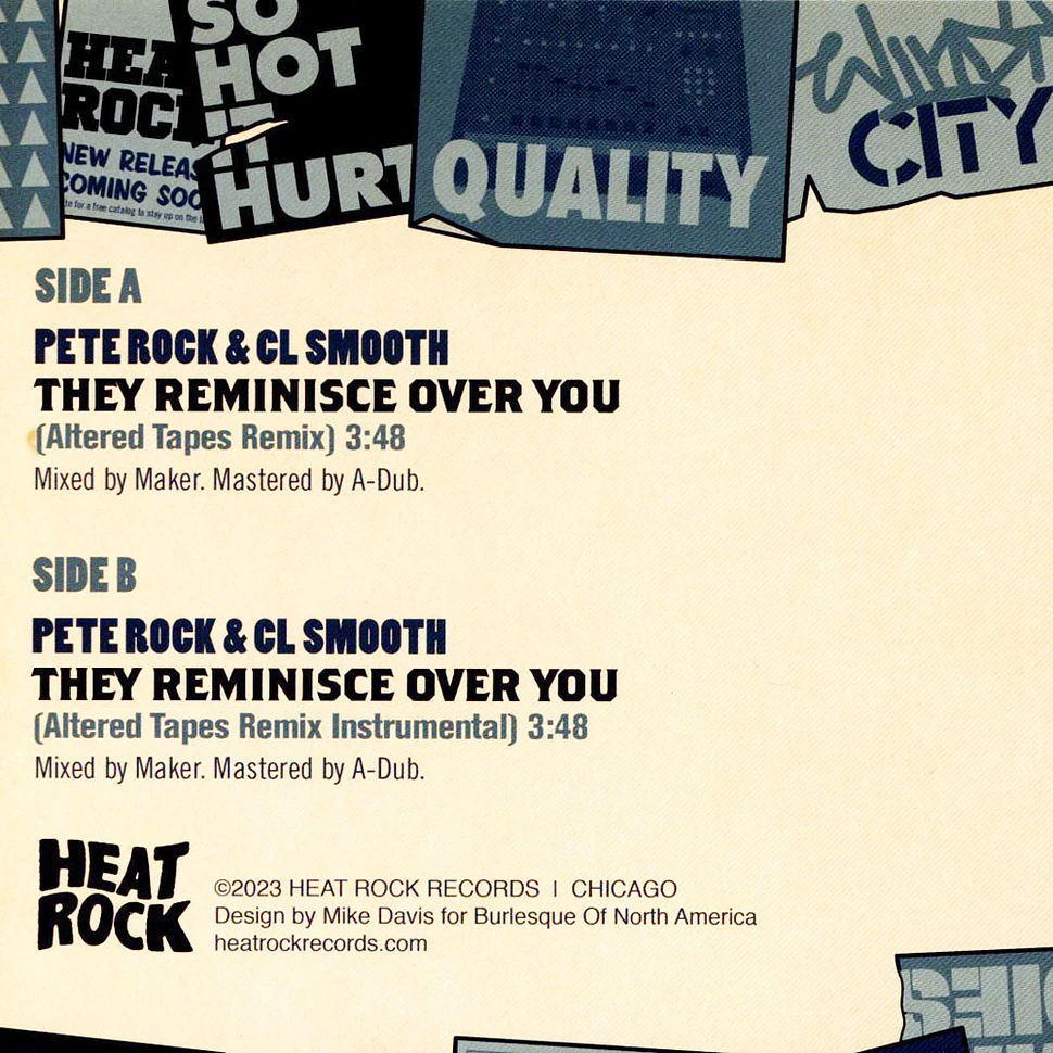 Pete Rock & CL Smooth - They Reminisce Over You (Altered Tapes Remix) / Instrumental B
