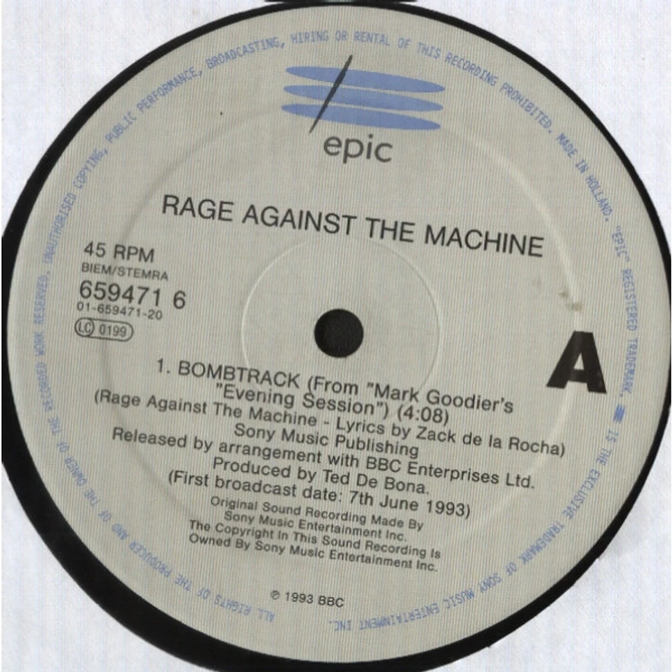 Rage Against The Machine - Bombtrack - Vinyl 12 - 1993 - EU - Original