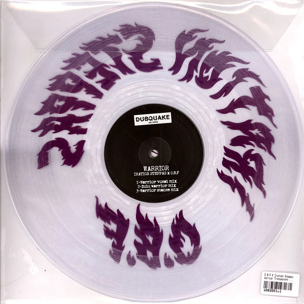 O.B.F X Iration Steppas - Warrior Transparent Vinyl Edition