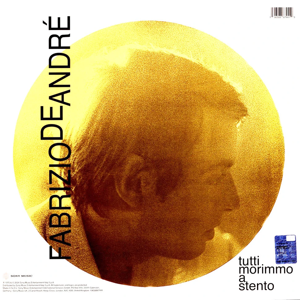 Fabrizio De Andre' - Tutti Morimmo A Stento Black Vinyl Edition