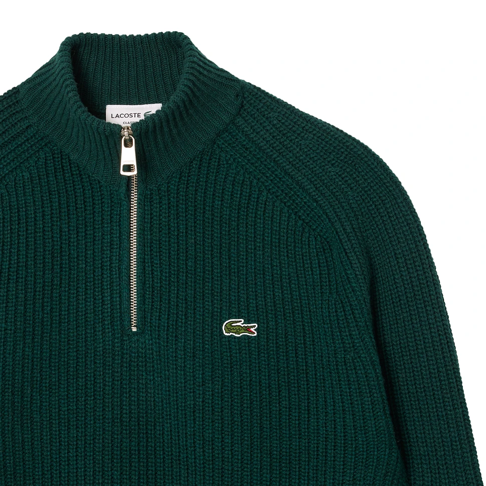 Lacoste - Carded Wool High Neck Zipped Sweater