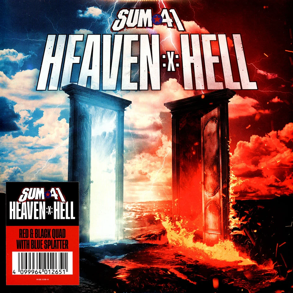 Sum 41 - Heaven :X: Hell Black & Red Quads w/ Cyan Splatter Vinyl Edition
