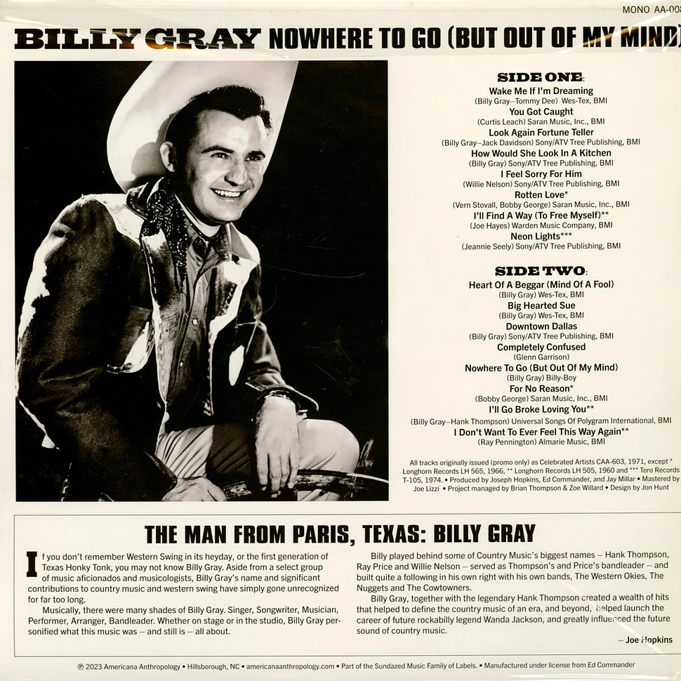 Billy Gray - Nowhere To Go But Out Of My Mind
