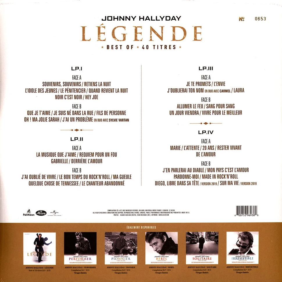 Johnny Hallyday - Legende - Best 40