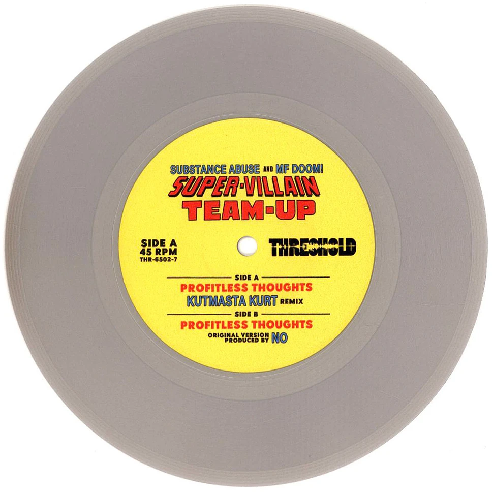 Substance Abuse & MF DOOM - Super-Villain Team-Up Profitless Thoughts Kutmasta Kurt Remix HHV EU Silver Vinyl Edition