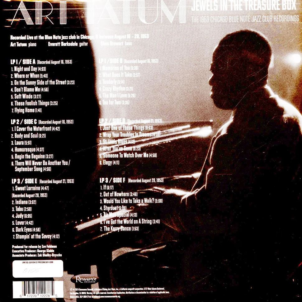Art Tatum - Jewels In The Treasure Box: The 1953 Chicago Blue Note Jazz Club Recordings Deluxe Record Store Day 2024 Vinyl Edition
