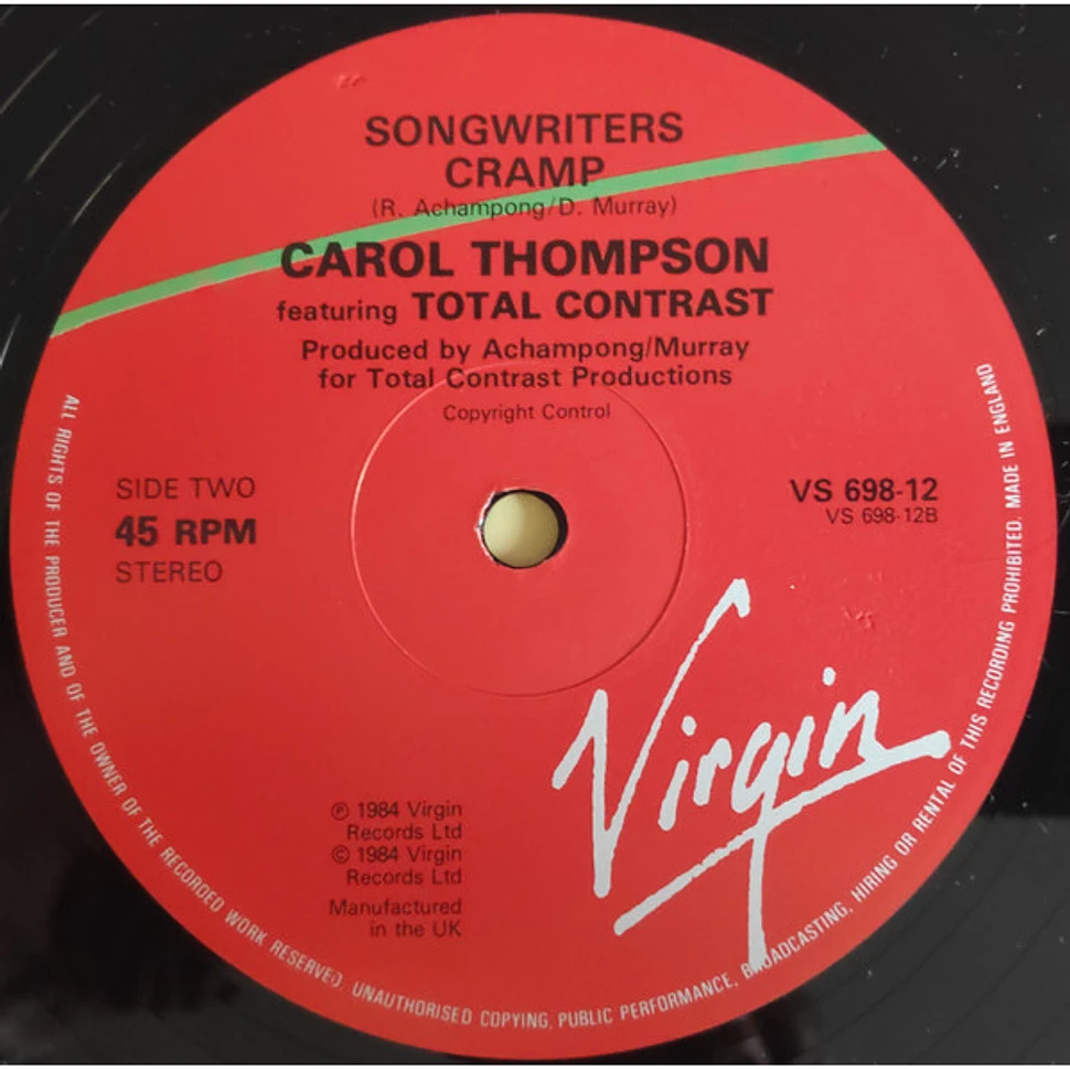 Carroll Thompson Featuring Total Contrast - The Apple Of My Eye