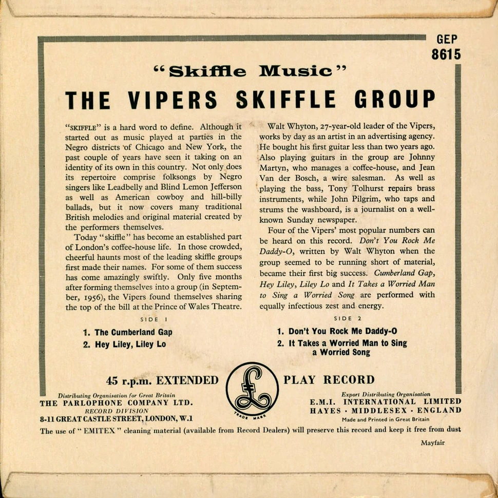 The Vipers Skiffle Group - Skiffle Music