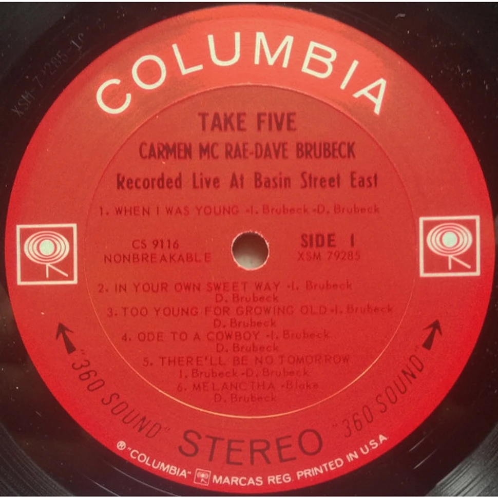 Carmen McRae - Dave Brubeck - Take Five (Recorded Live At Basin Street East)