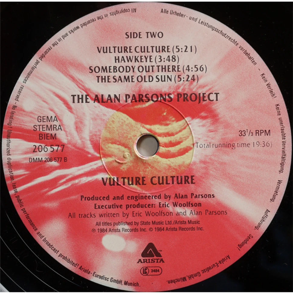 The Alan Parsons Project - Vulture Culture