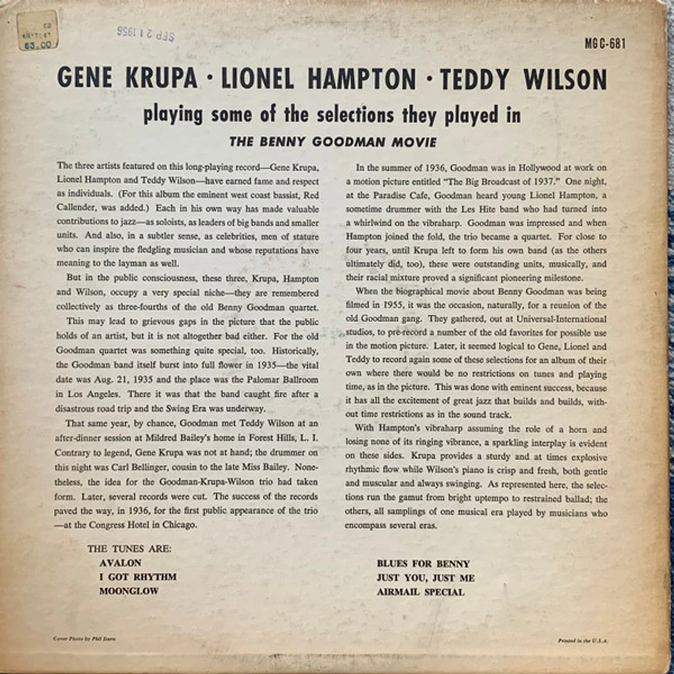 Gene Krupa ･ Lionel Hampton ･ Teddy Wilson - Playing Some Of The Selections They Played In The Benny Goodman Movie