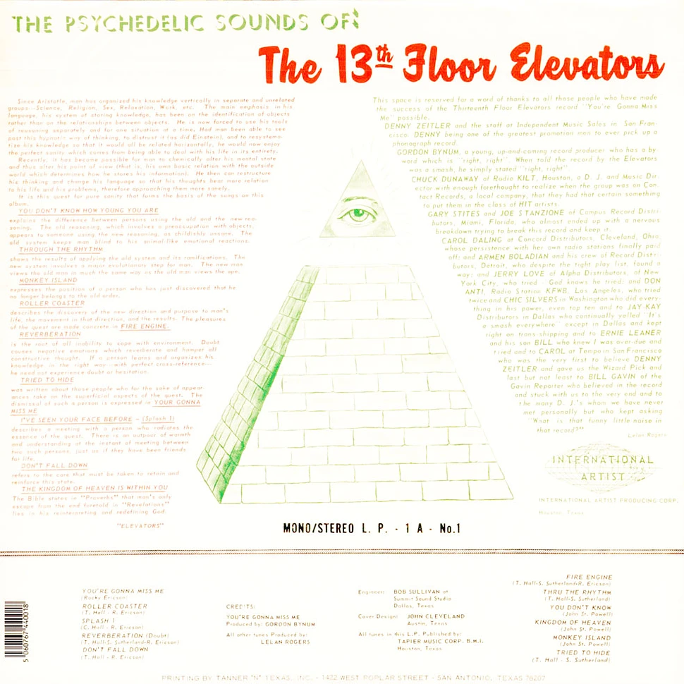 13th Floor Elevators - The Psychedelic Sounds Of The 13th Floor Elevators Limited Edition Psychedelic Vinyl Edition