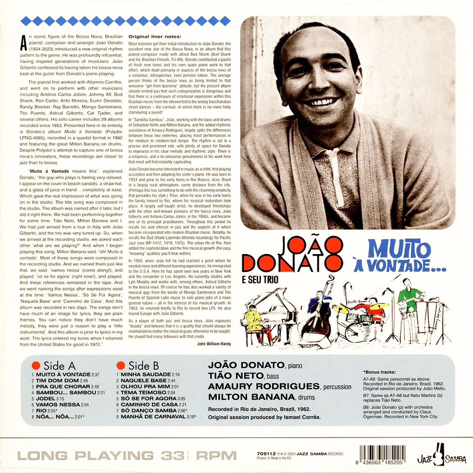 Joao Donato - Muito A Vontade Limited Edition +4 Bonus Tracks