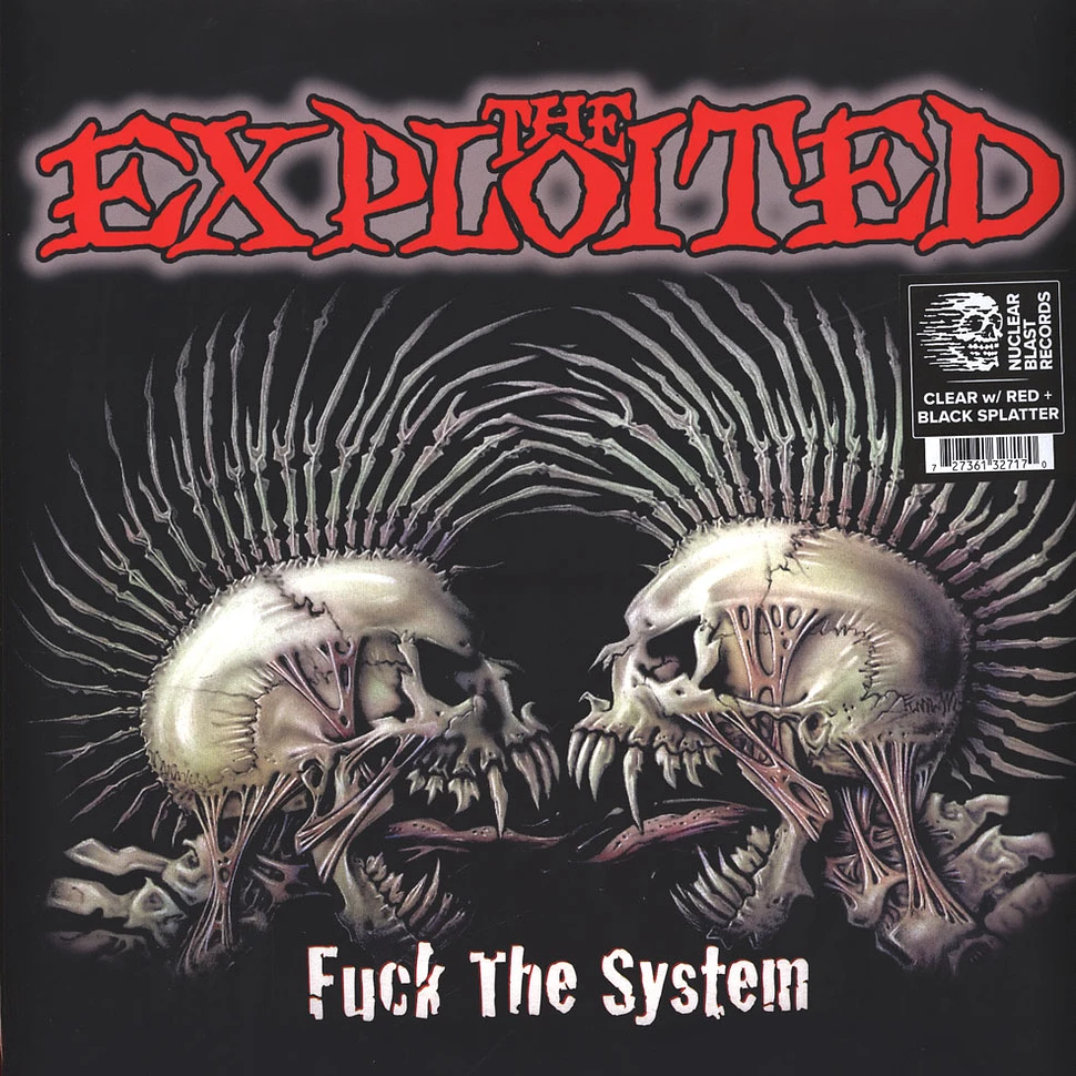 The Exploited - Fuck The System Clear Red Black Splatter
