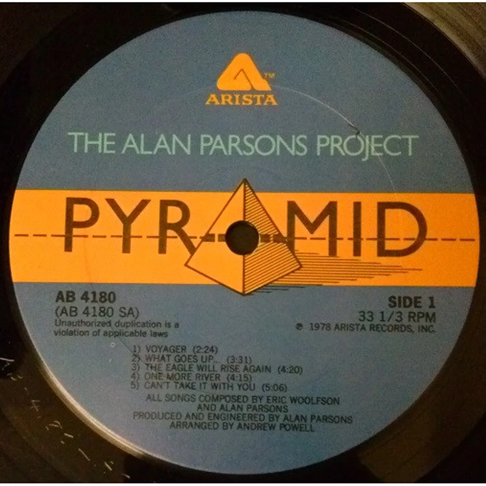 The Alan Parsons Project - Pyramid - Vinyl LP - 1978 - US - Original | HHV