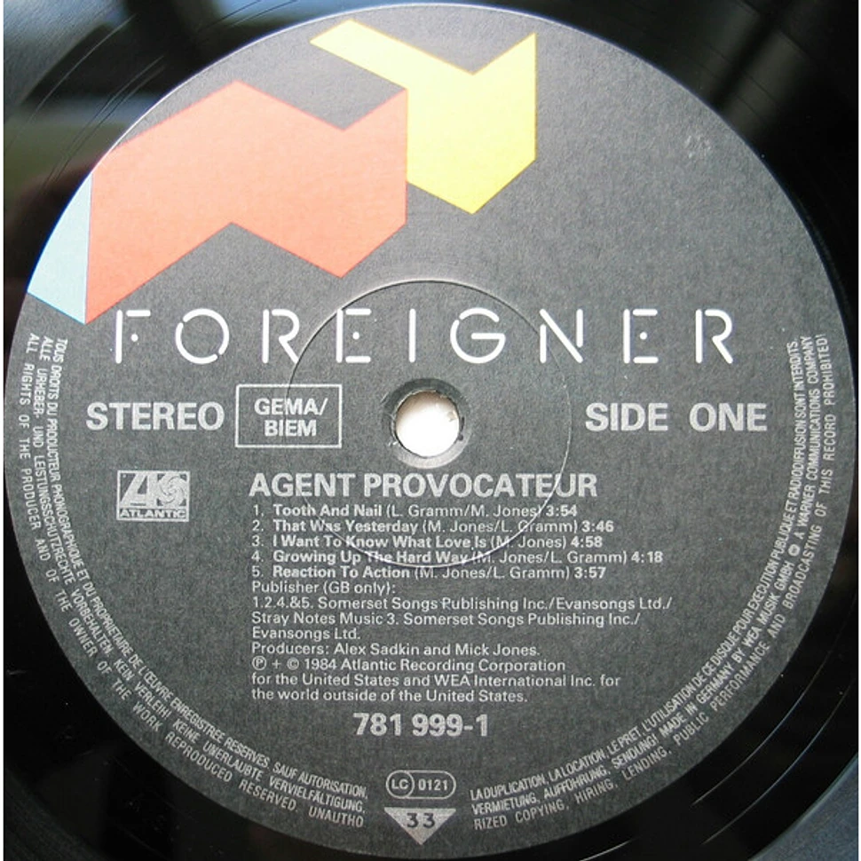 Foreigner - Agent Provocateur