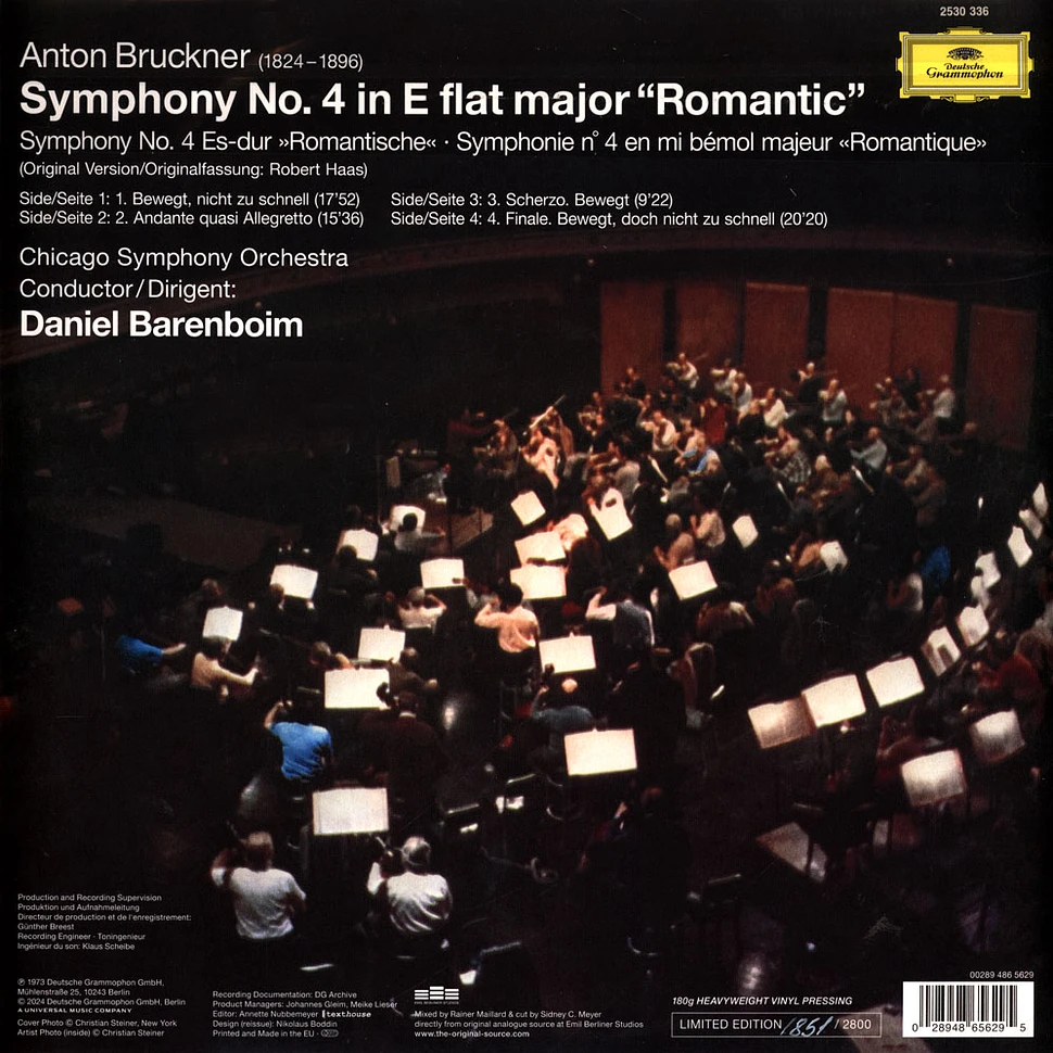 Daniel Barenboim / Chicago Symphony Orchestra - Bruckner:Sinfonie Nr.4 Original Source