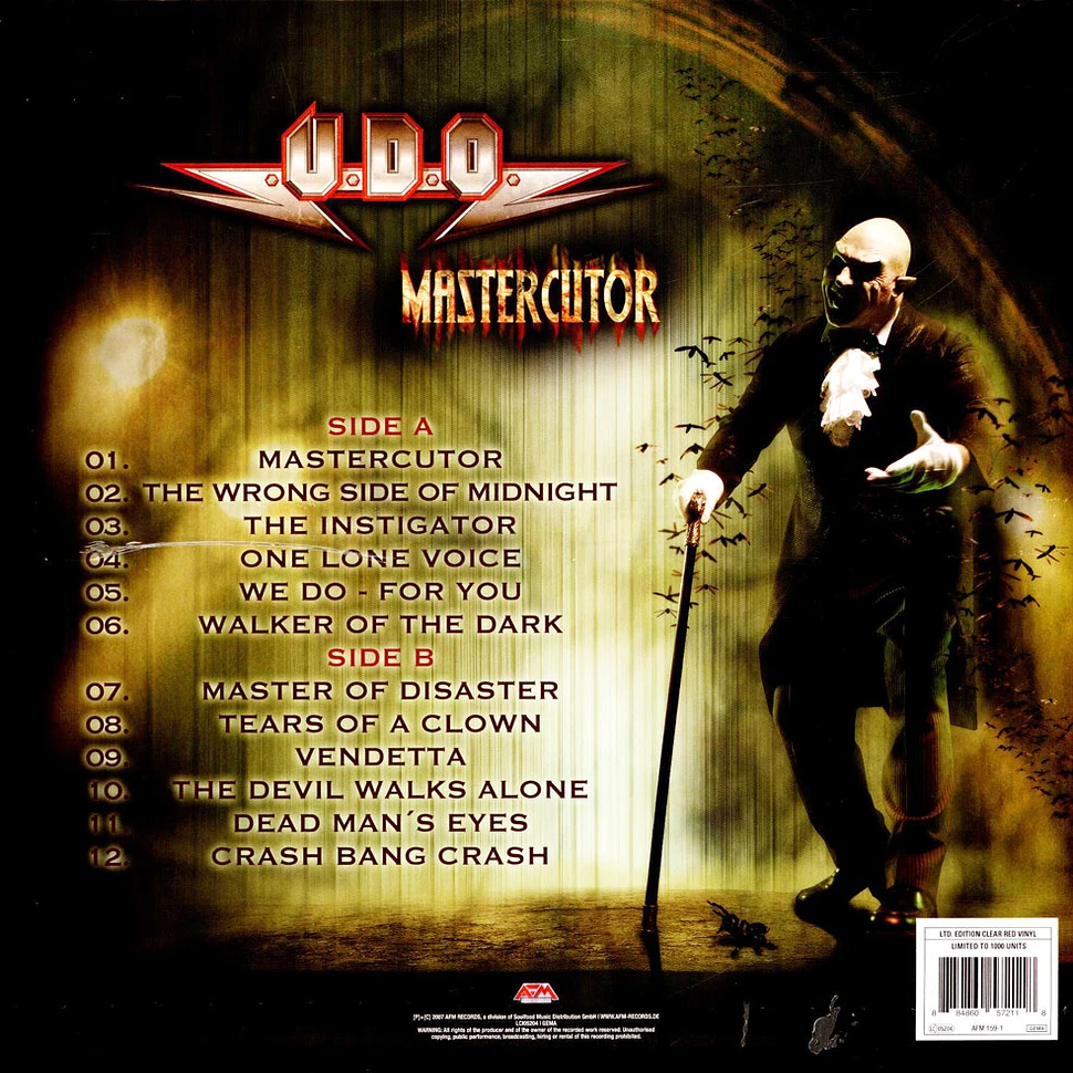 U.D.O. - Mastercutor Transparent Red Vinyl Edition