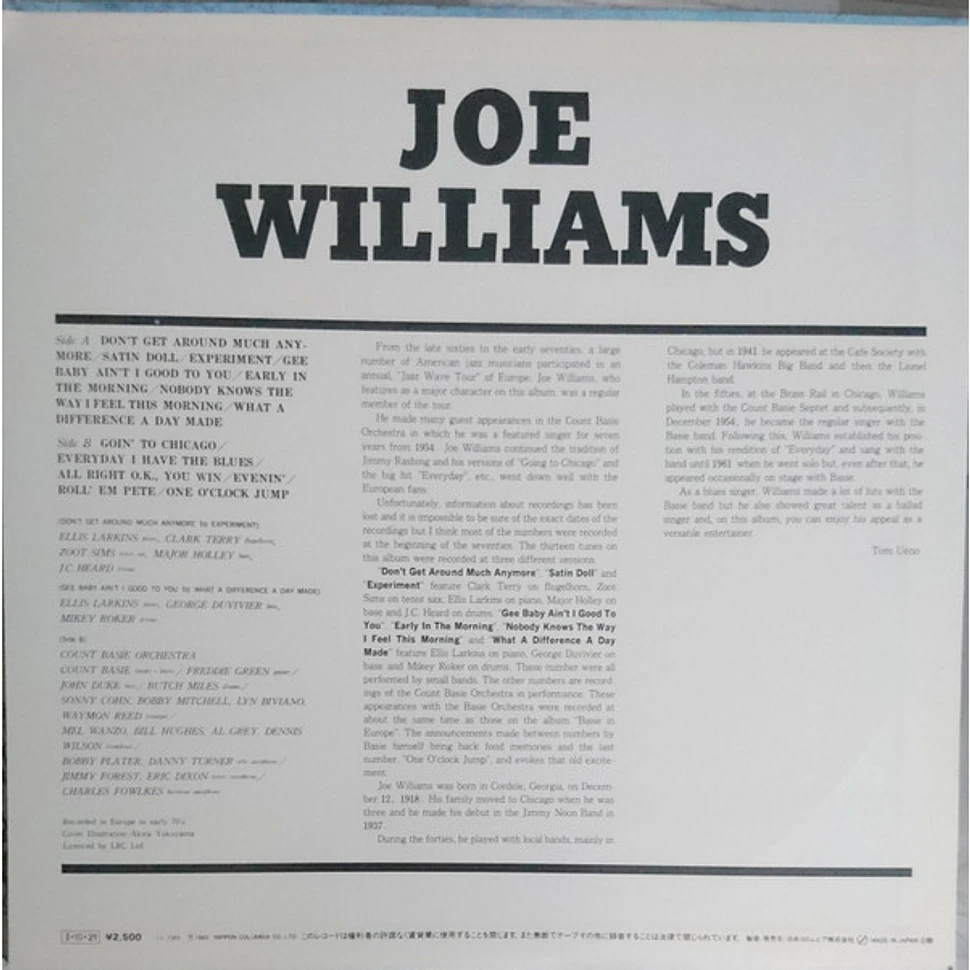 Joe Williams - Having The Blues Under European Sky