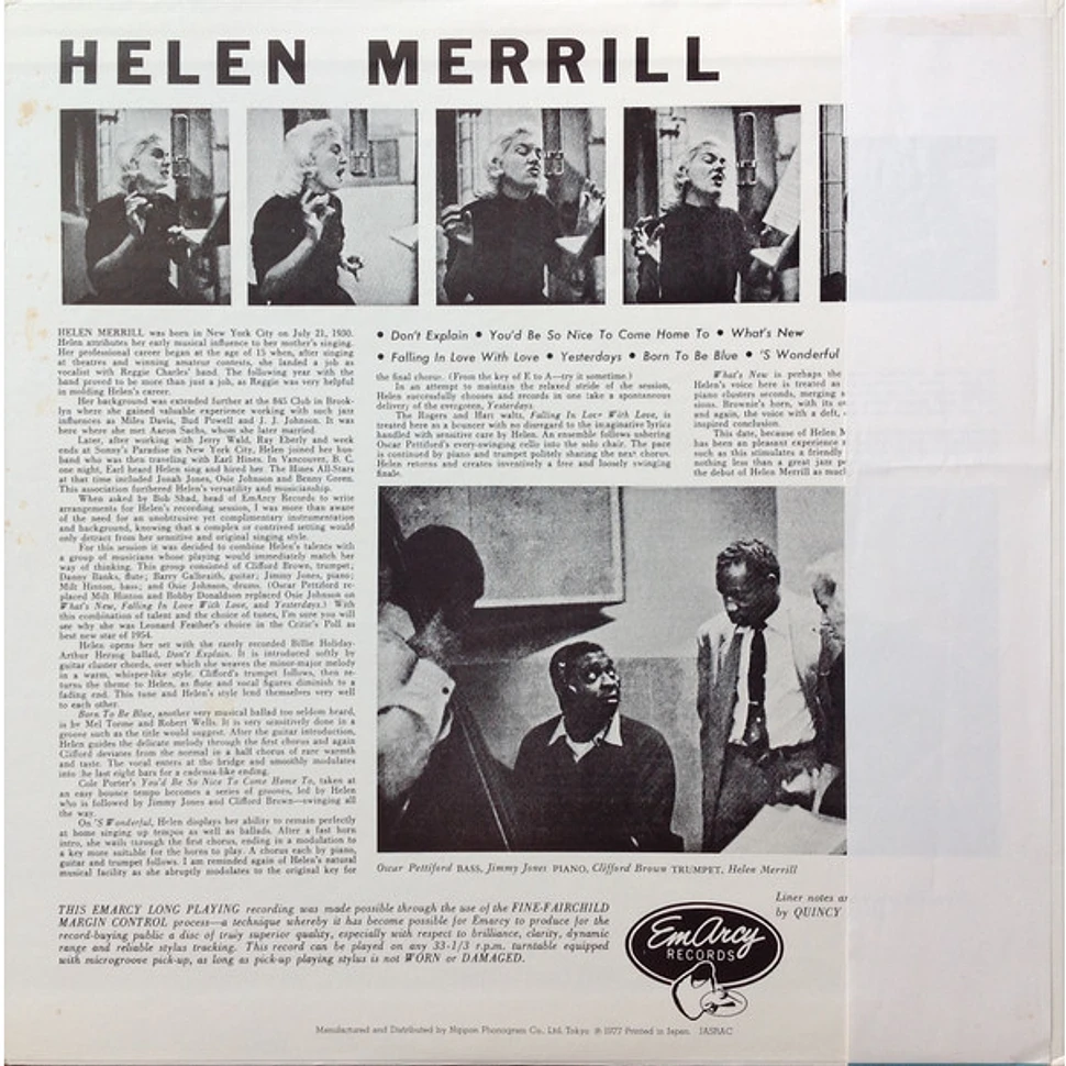 Helen Merrill = Helen Merrill ウィズ Clifford Brown - Helen Merrill = ユード・ビー・ソー・ナイス