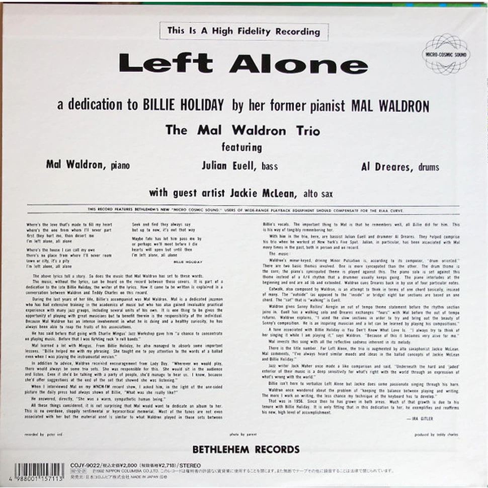Mal Waldron - Left Alone