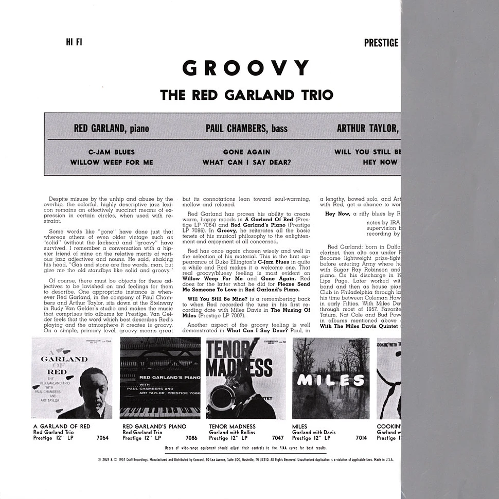 Red Garland Trio - Groovy (Original Jazz Classics Series)