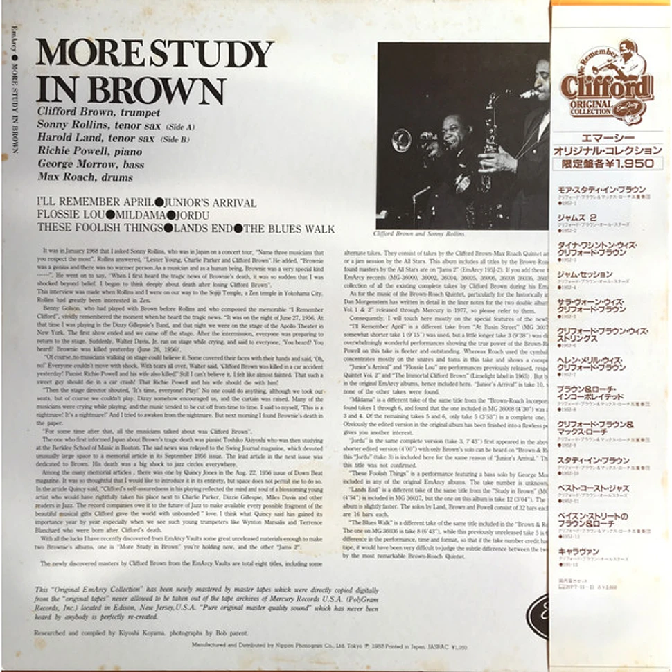 Clifford Brown - More Study In Brown