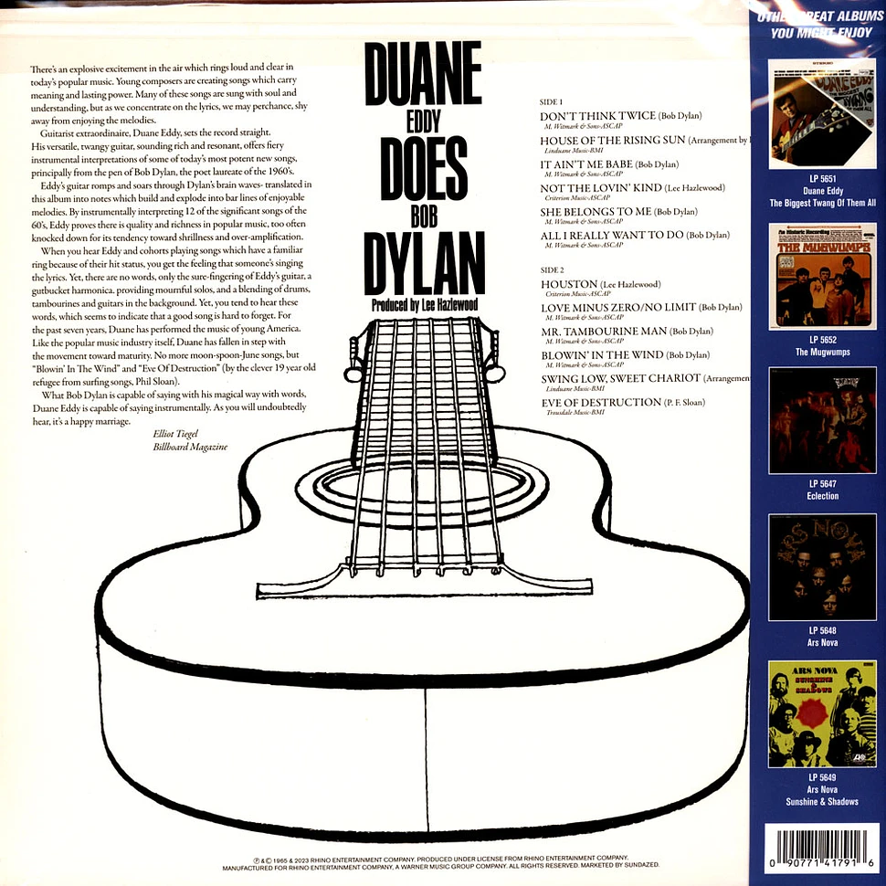 Duane Eddy - Duane Eddy Does Bob Dylan Red Vinyl Edition