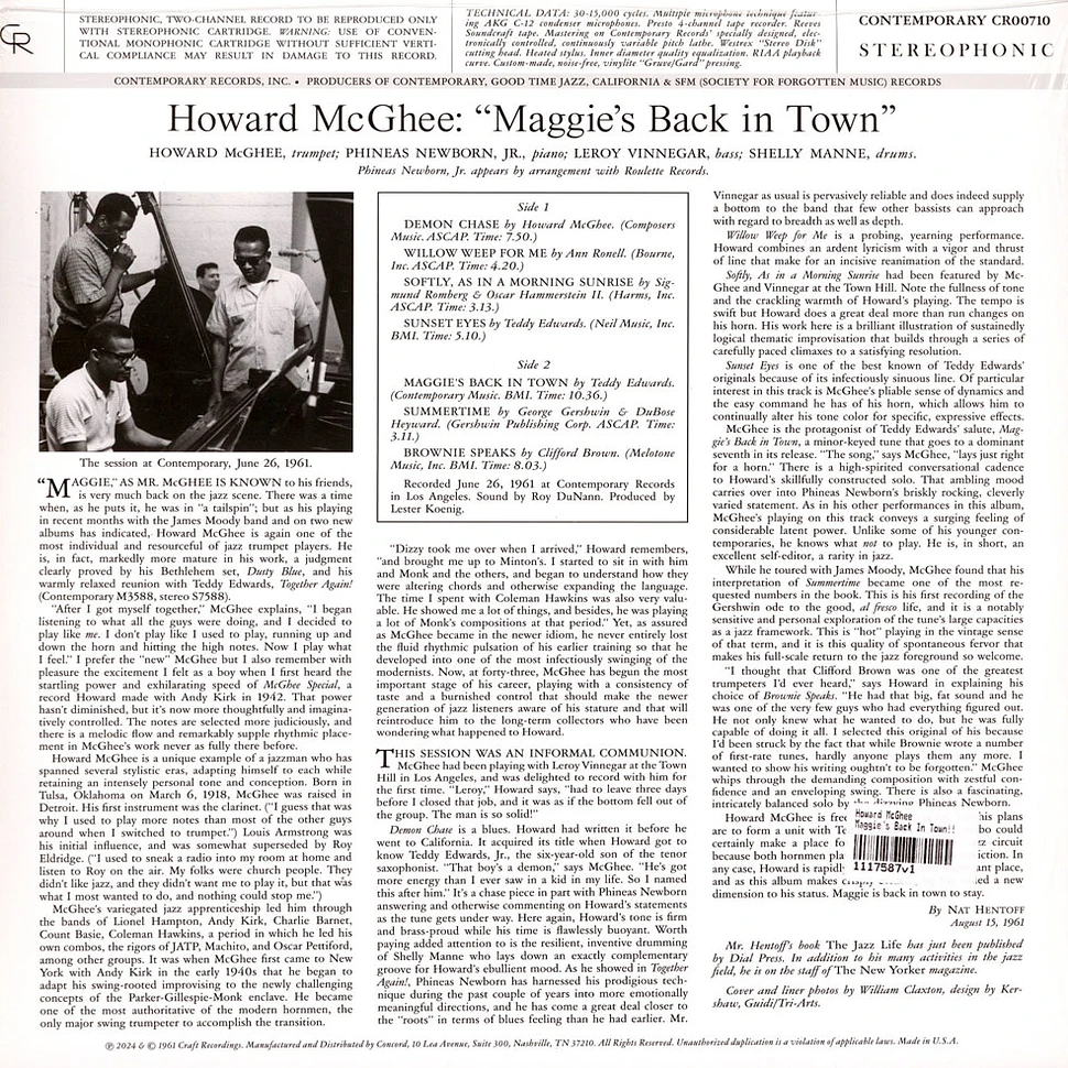 Howard McGhee - Maggie's Back In Town!!