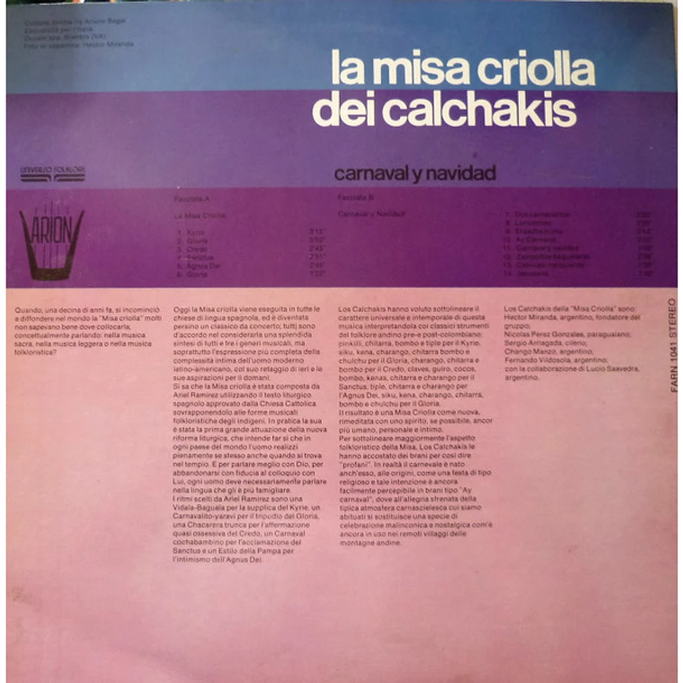 Los Calchakis - La Misa Criolla Dei Calchakis
