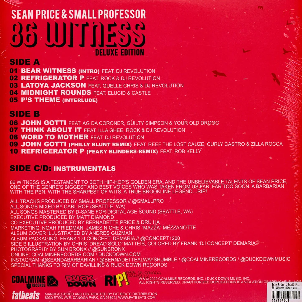 Sean Price & Small Professor - 86 Witness Black Vinyl Edition