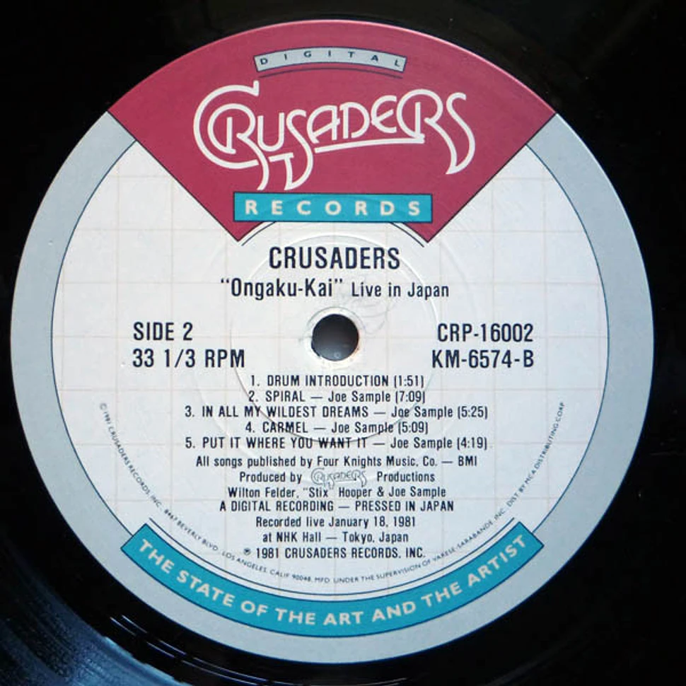 The Crusaders - Ongaku Kai, Live In Japan