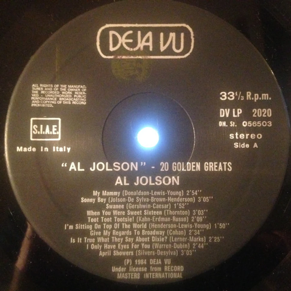 Al Jolson - The Al Jolson Collection - 20 Golden Greats