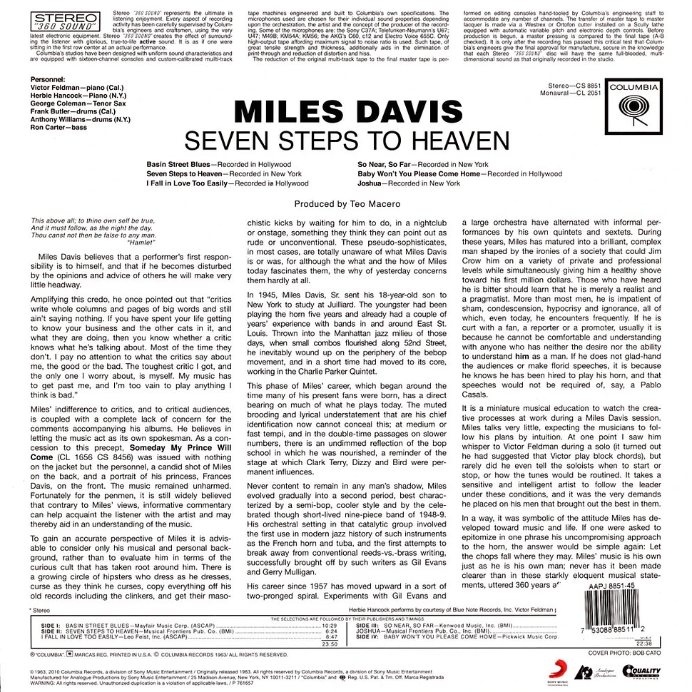 Miles Davis - Seven Steps To Heaven 45 Rpm 180g Edition