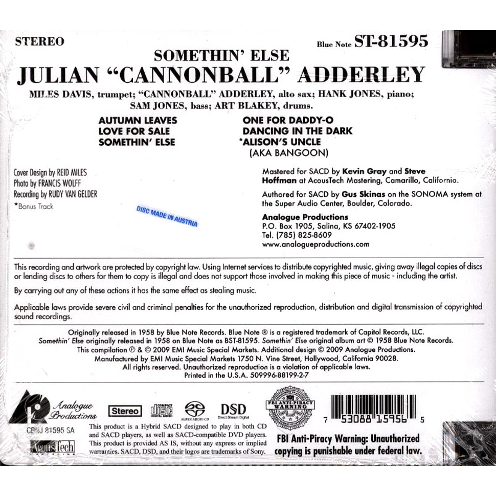 Cannonball Adderley - Somethin' Elsehybrid Stereo Sacd