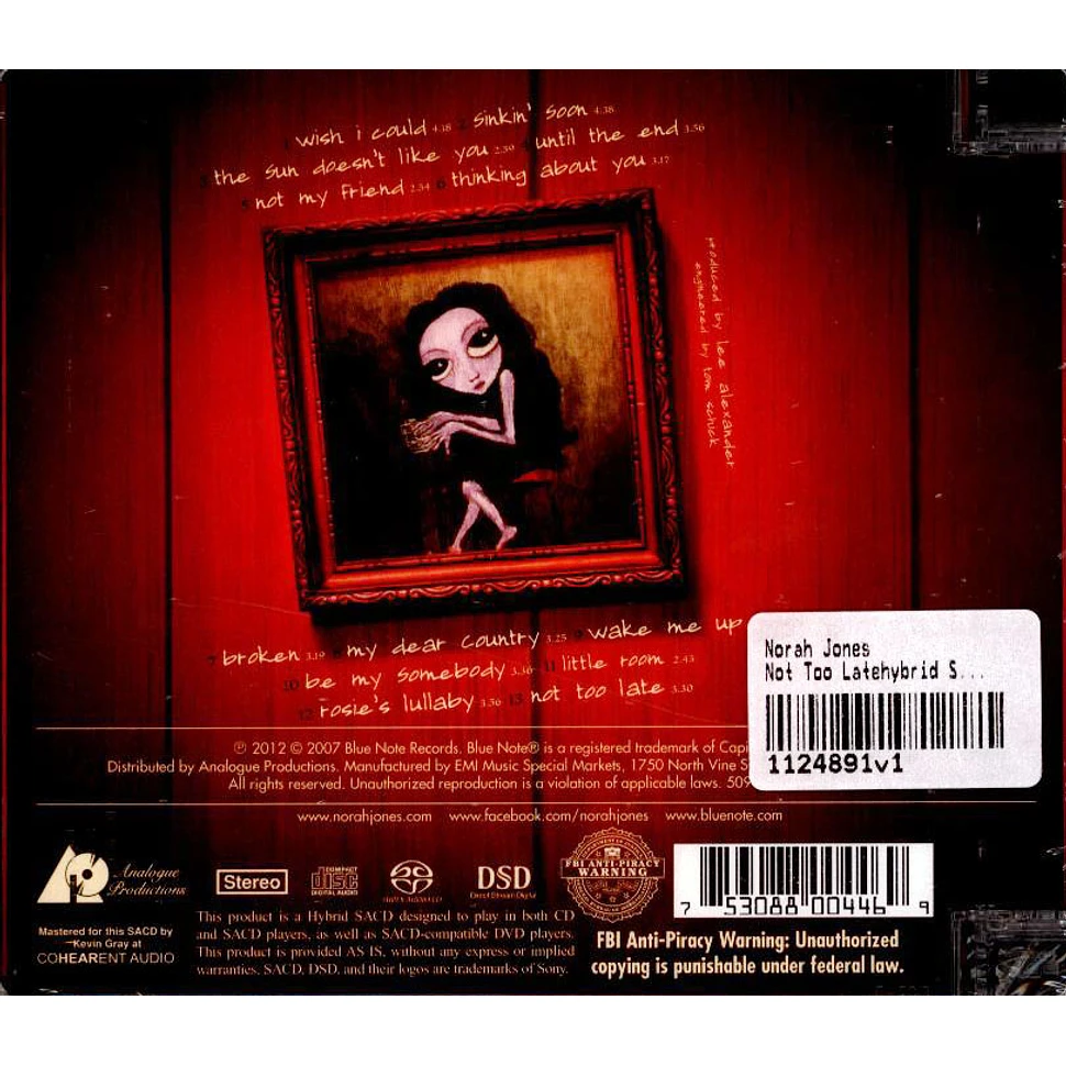 Norah Jones - Not Too Latehybrid Stereo Sacd - CD - 2007 - US